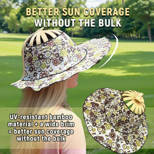 Folding Bamboo Fan Hat